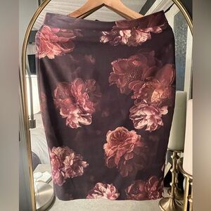RW&CO Floral Midi Pencil Skirt